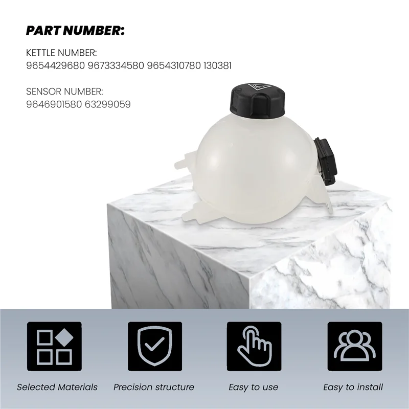

New Arrival Coolant Expansion Tank Water Piping Antifreeze Kettle For 3008 5008 Citroen C4 9673334580 9654429680 9673334