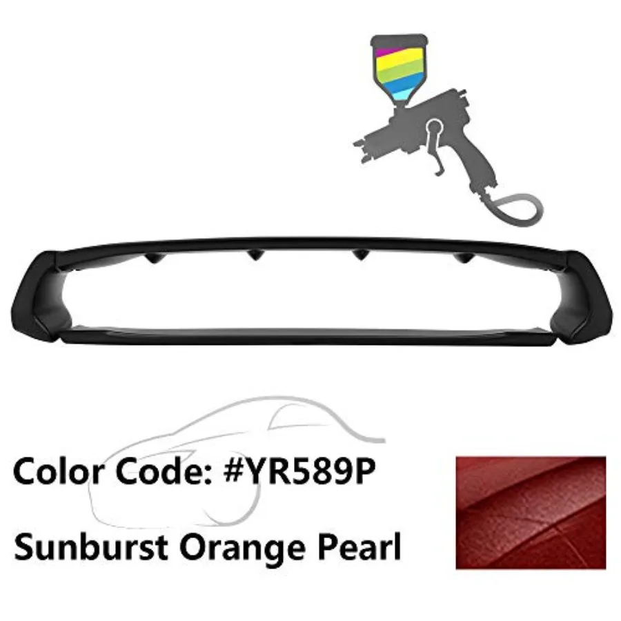 سبويلر صندوق السيارة متوافق مع 2012-2015 Honda Civic 9th Gen Sedan 4-Door Mugen Style Painted Sunburst Orange Pearl ABS Plastic