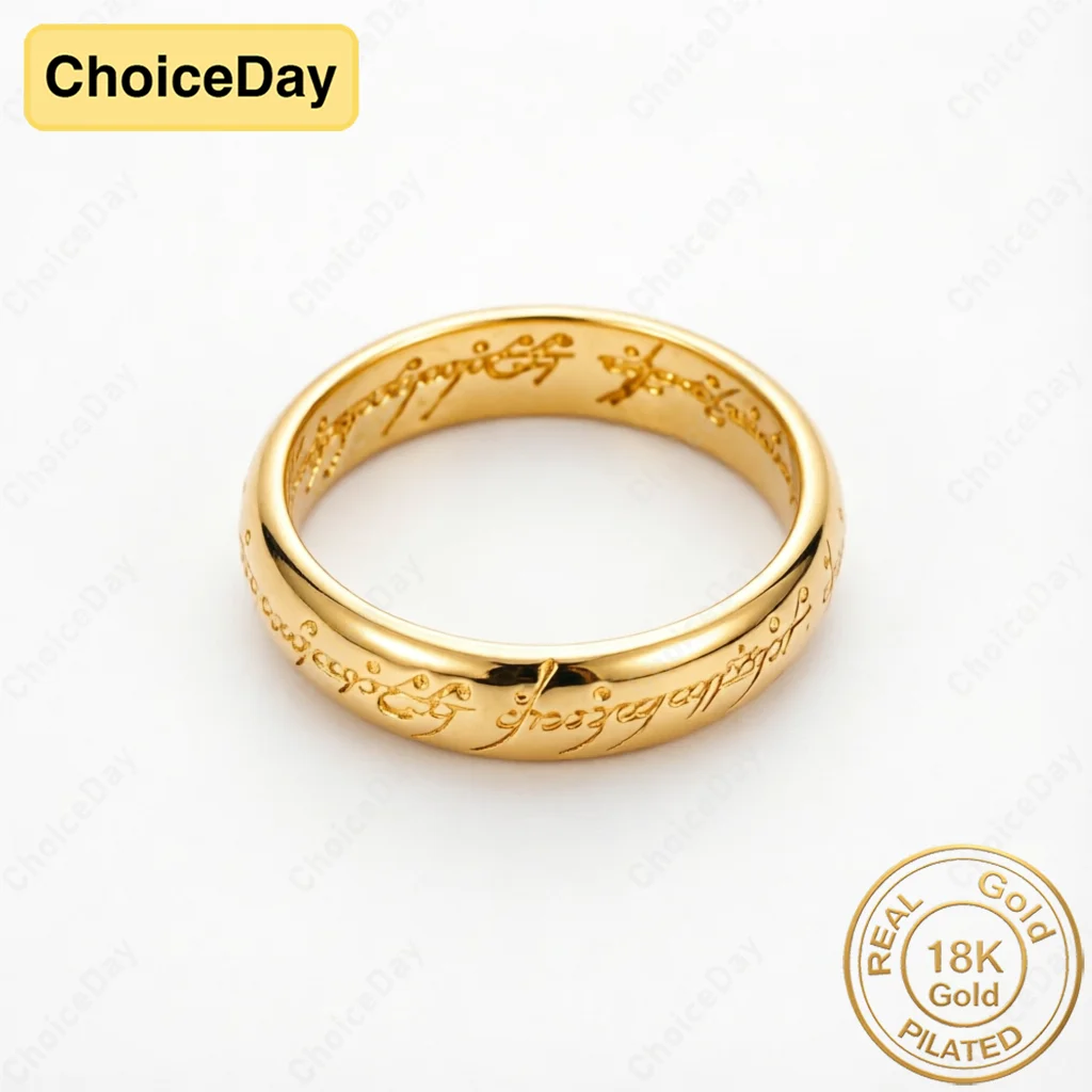 18K Gold Plated Exquisite Engraved Letter Ring - Stylish Women's Engagement Party Gift Accessories Jewelry
