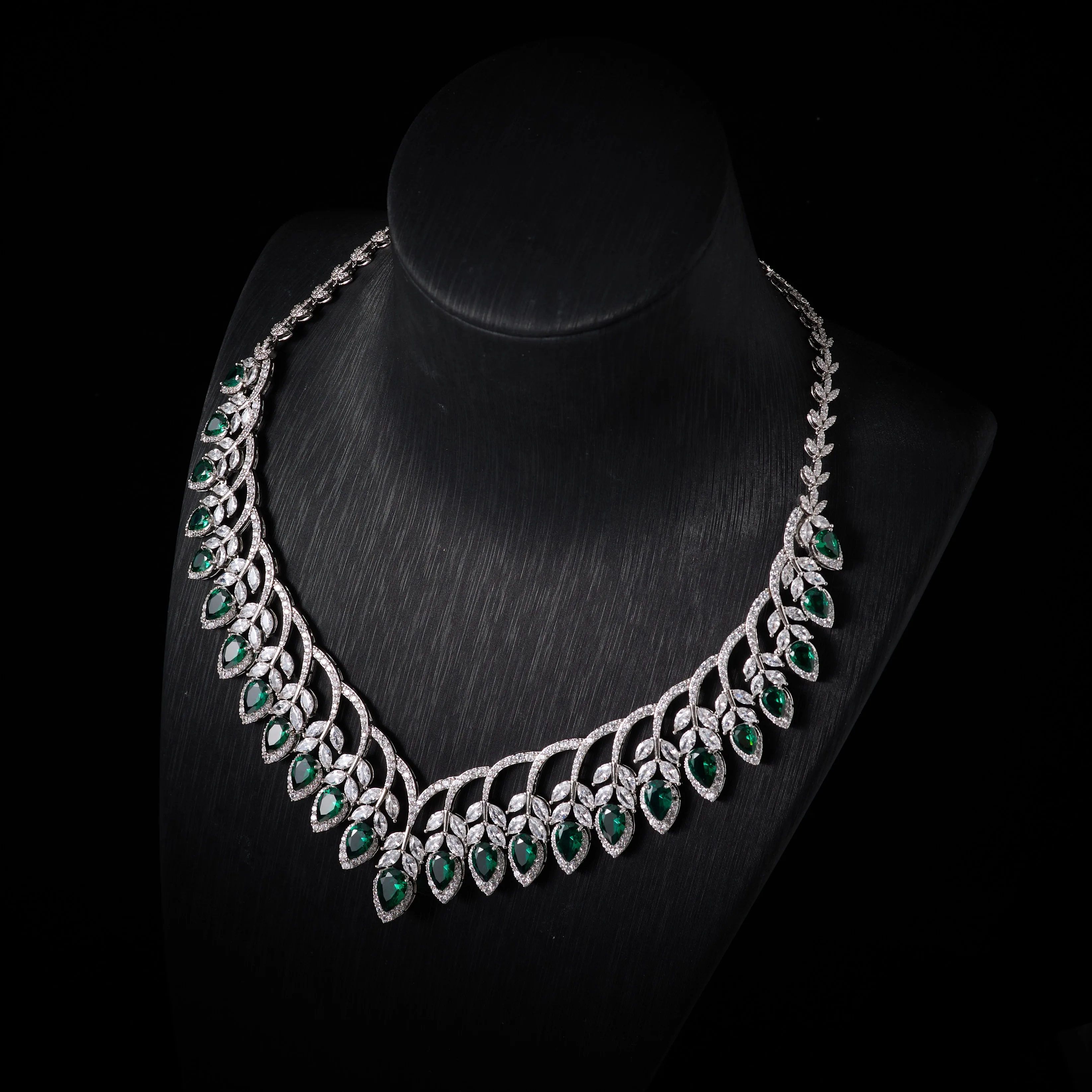 IN JEWELIFE Luxury Color Flower Necklace Set for Women Cubic Zircon Set Jewellery Woman Arabia Wedding Party Accessory 00083