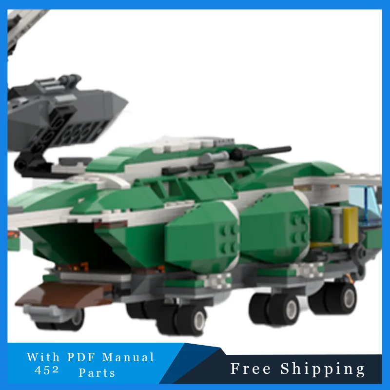 452 個のダブルプロペラ輸送ヘリコプター技術ビルディングブロックモデル教育 DIY 組み立ておもちゃ子供のクリスマスギフト