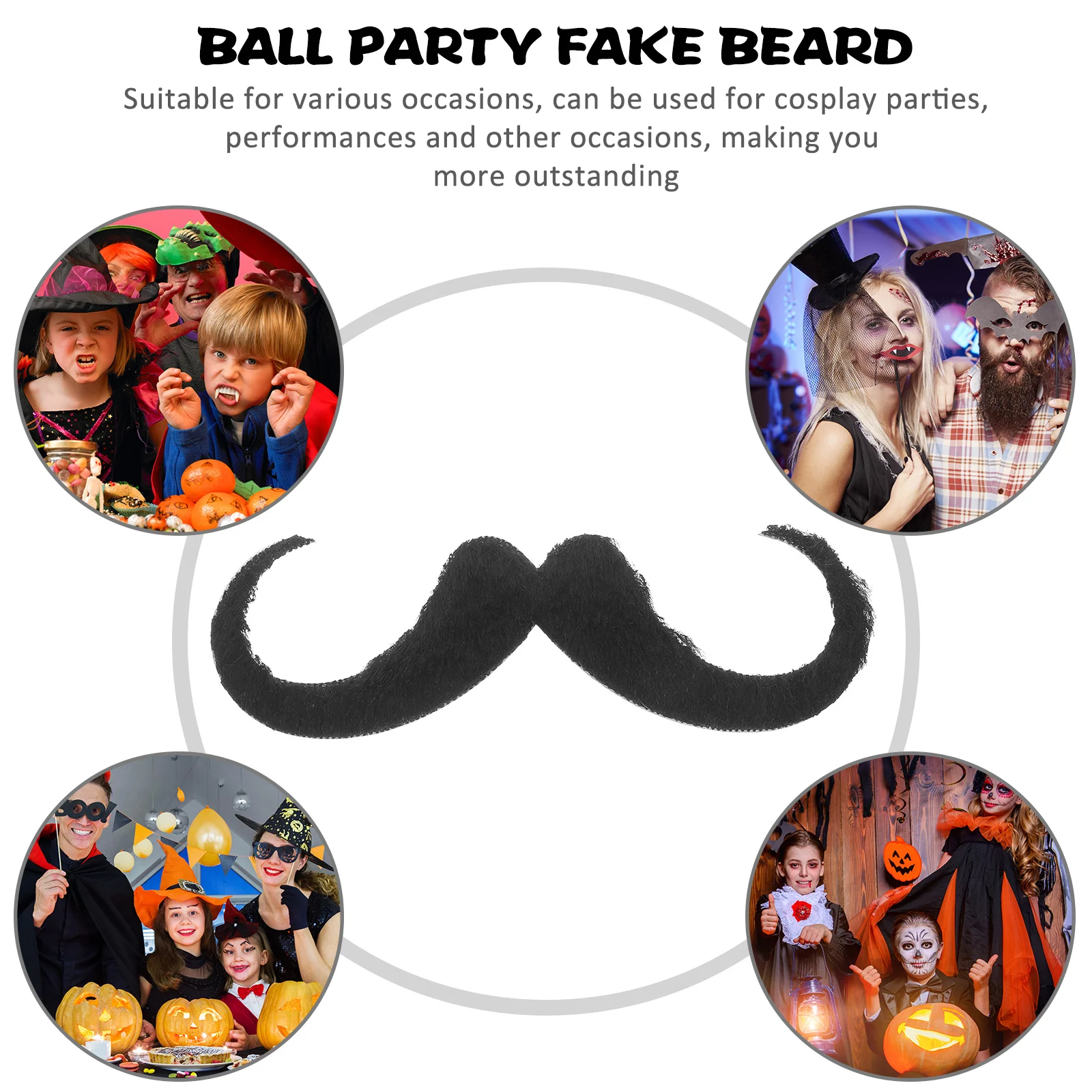 

Cosplay Fake Beard Realistic Mustache Prop for Halloween Party Masquerade Adult Men Decor Simulated Beard Comfortable Ergonomic