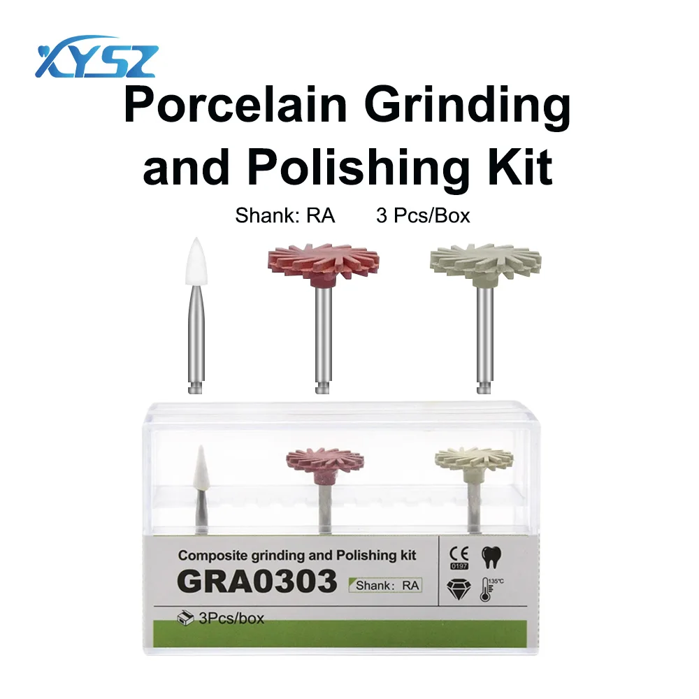 XYSZ GRA0303 Dental Composite Grinding And Polishing Kit RA Rubber Polisher 3pcs/Kit Polishing Disc Wheel Kit Dentist Tools