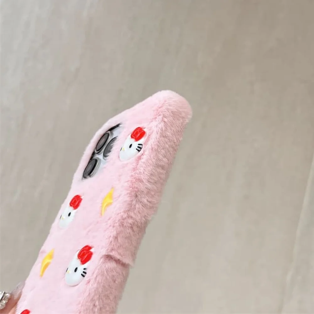 لطيف الوردي أرنب ريشة أربعة نجوم كيتي سانريو الهاتف لينة الحال بالنسبة آيفون 13 14 15 16 17 برو ماكس Kawaii لينة الغطاء الواقي #5