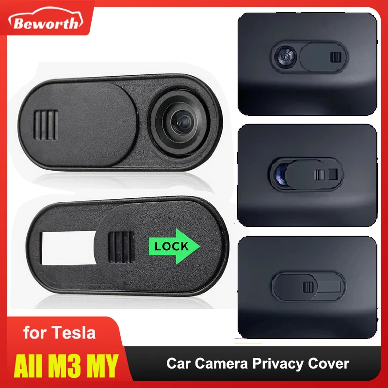 Para tesla modelo y juniper 2025 modelo 3 highland 2024 capa de câmera de carro ultra-fino webcam slide bloqueador protetor de privacidade adesivo