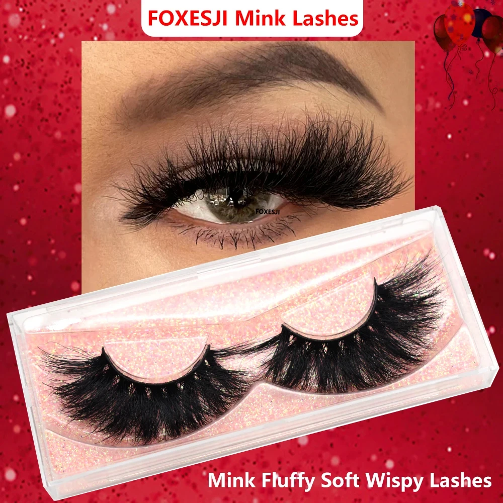 

FOXESJI 3D Mink False Eyelashes Fluffy High Volume Eye Lashes Natural Wispy Full Strip Mink Eyelash Extension Bulk Lash Makeup