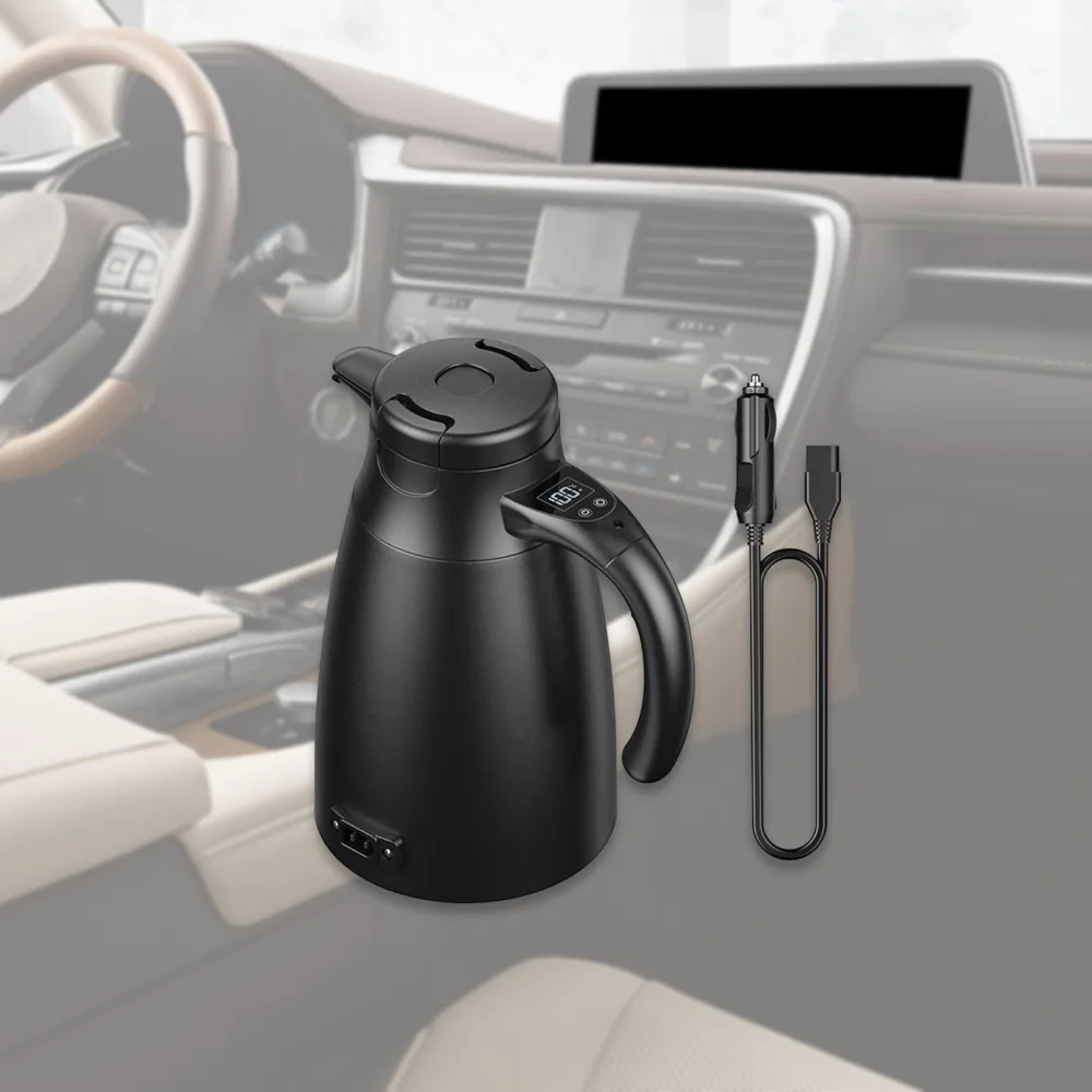 12V/24V Compatible Car Electric Water Heater with Boil-Dry Protection Perfect Truckers A Must-Have Road Trips Long-Haul Trucking