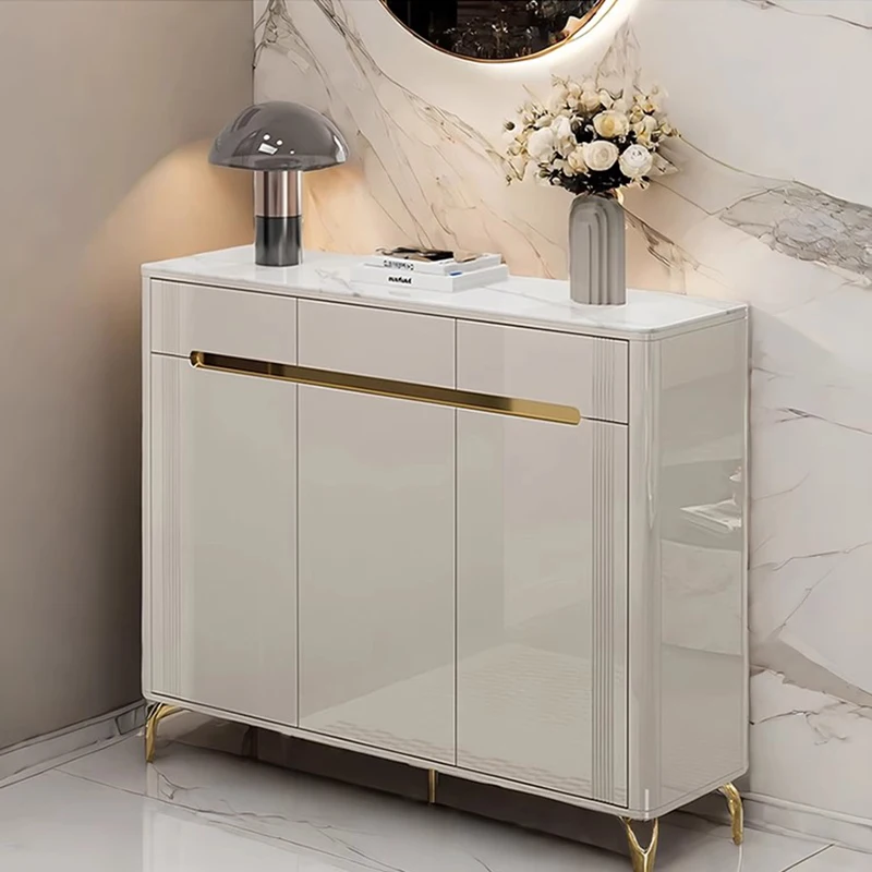 Consolle di lusso nordica con portaoggetti Semplice e moderno, consolle glamour, portico, ingresso, mobili da corridoio per salone Yan Sehpa