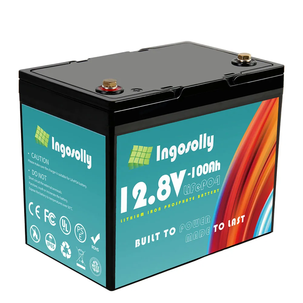 Batteria Lifepo4 batteria al litio ferro fosfato 12V 100AH, batteria AGM, per sistema di accumulo di energia solare, UPS, RV, Marine