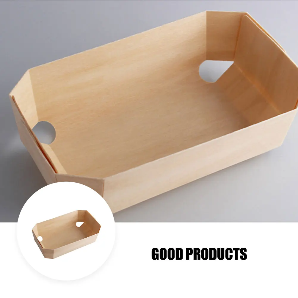 

10pcs Wooden Baking Pan Shaped Dessert Bread Supplies Loaf Kitchen Storage Box Tool Muffin Storage Containers Eco Friendly