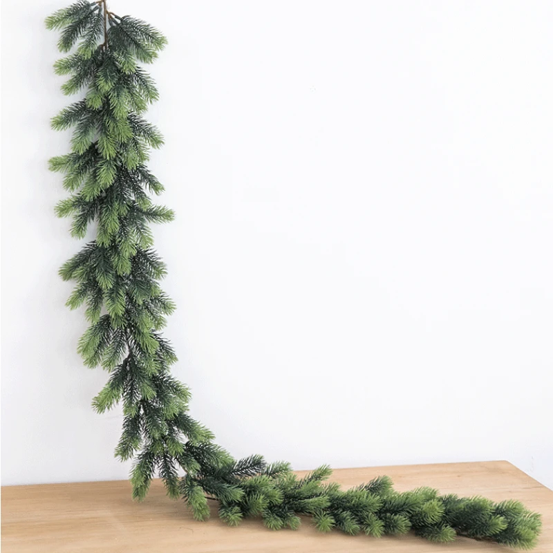 180cm Plantas Artificiales Vines PE Christmas Garland Fir Pine Tree Branch Decoration Plant Rattan Wreath Vine for Home Decor