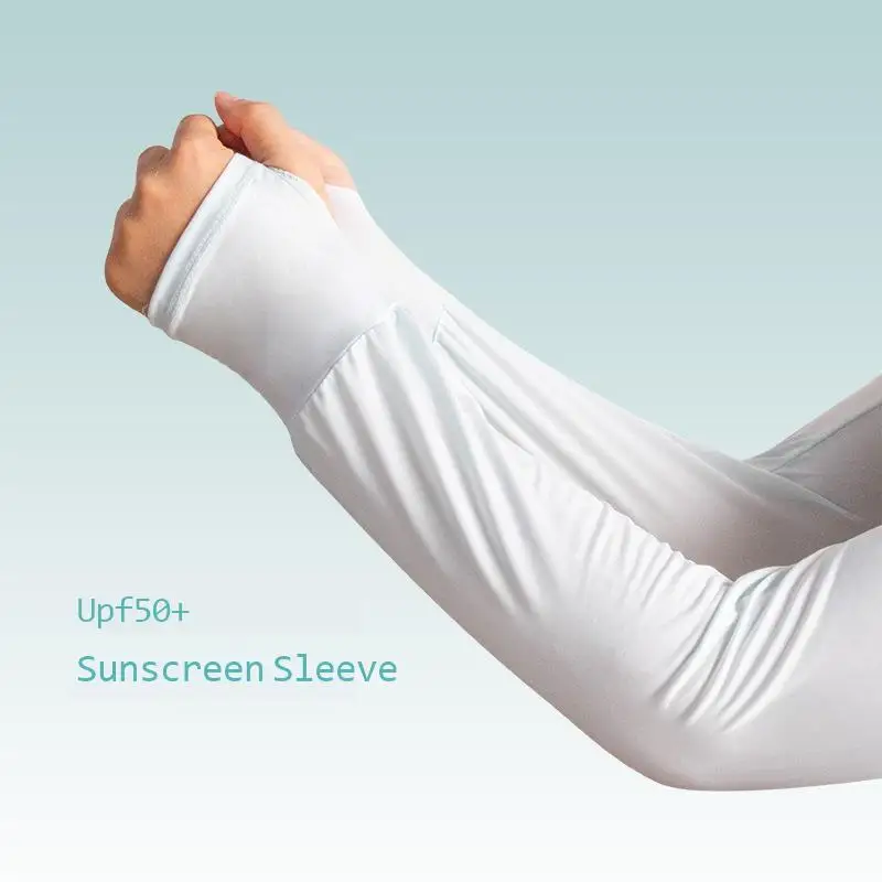 Mangas de seda de hielo de protección solar minimalista, edición coreana, Mangas de brazo sueltas, resistentes a los rayos UV, Unisex, nuevo