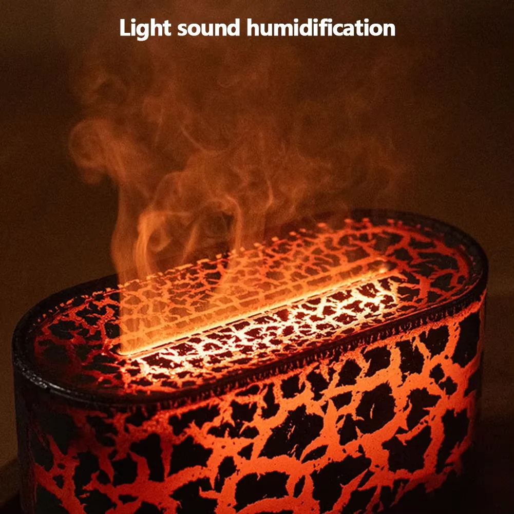 Crack Flame Atmosphere Humidifier Portable Fragrance Machine Colorful Light Essential Oil Diffuser Cool Mist Humidifier for Home