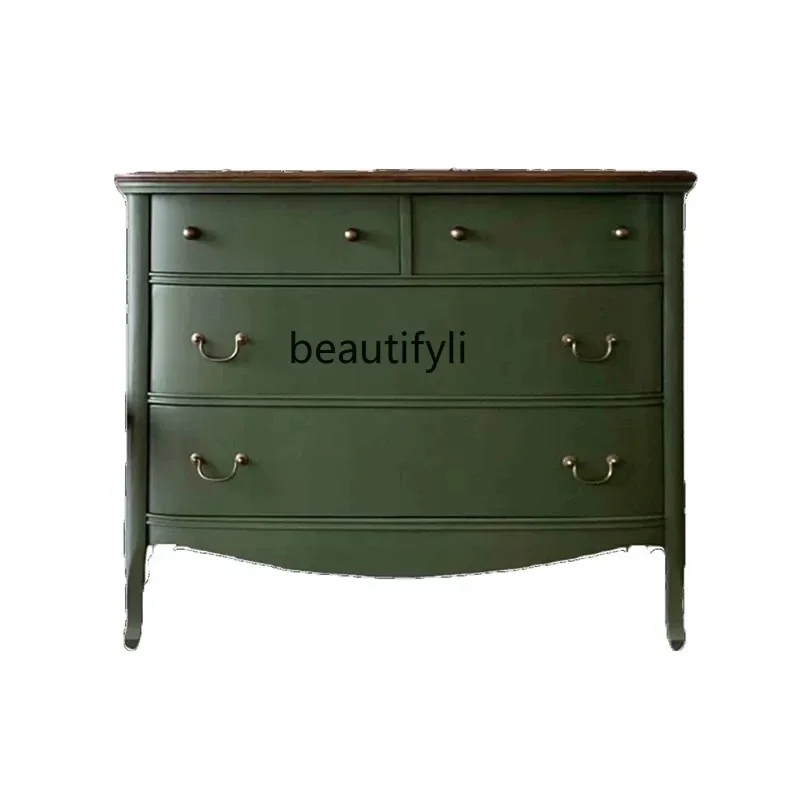 

HAmerican country solid wood, living room porch cabinet French retro model room locker storage cabinet