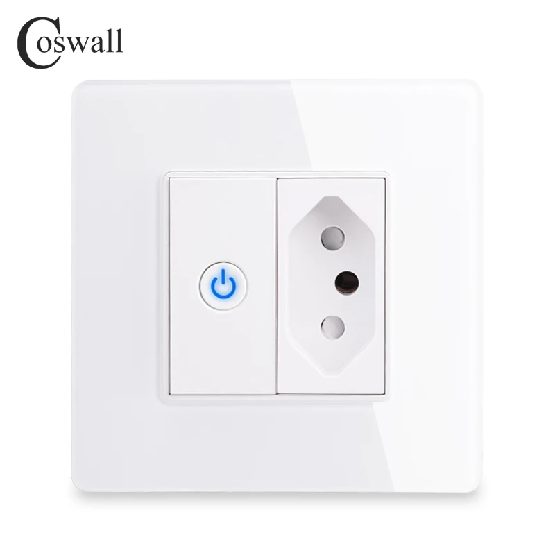 Panel Kaca Dinding EU Israel Italy Socket + WIFI Tuya Smart Switch + TV Internet Jack Type-c USB Charger Connector DIY Module