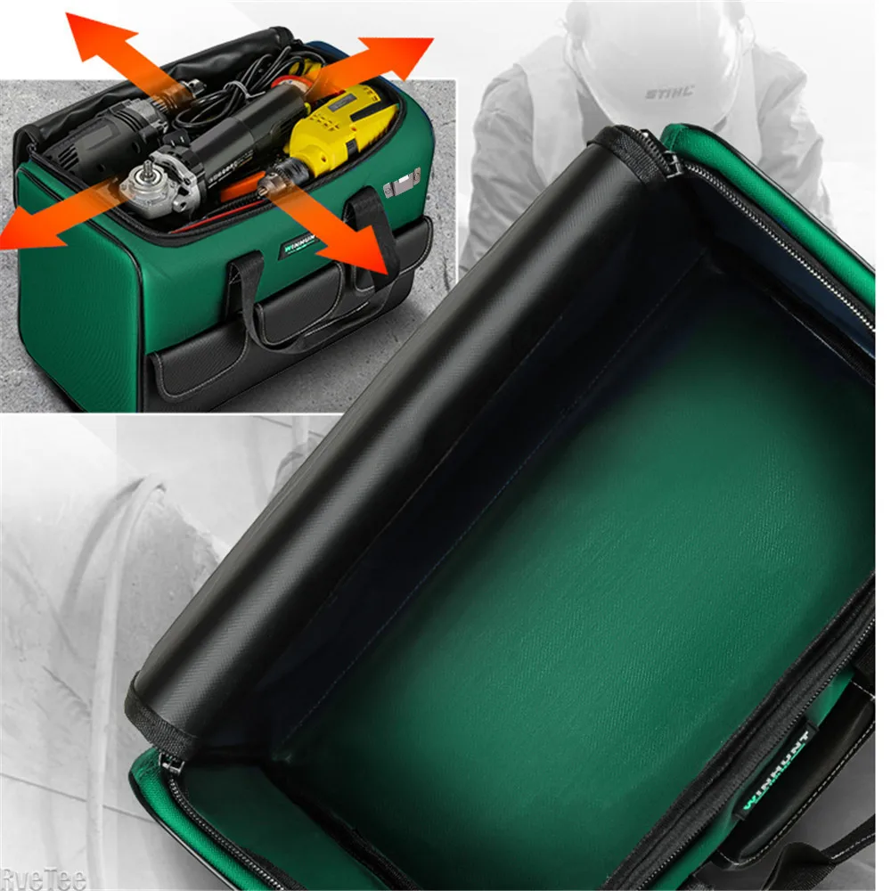 Imagem -02 - Bolsa de Ferramentas Quadrado com 30 Mais Capacidade Impermeável Multi Bolsos Organizador de Ferramentas Bolsa para Eletricista Novo