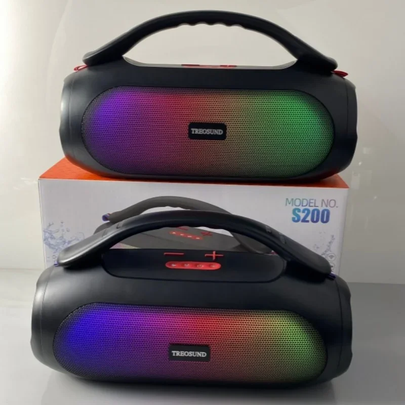 

Беспроводной уличный портативный портативный Bluetooth-динамик 3600 мАч, мощность 40 Вт, поддержка воспроизведения USB и TF-карт с красочной подсветкой