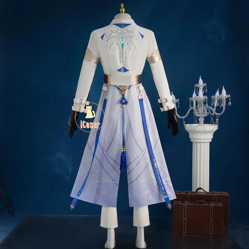 

a7d@Love and Deepspace Xavier Lumiere Cosplay Costume Wig Shimmering Moonlight Uniform Earrings Halloween Party for Women Men Pr