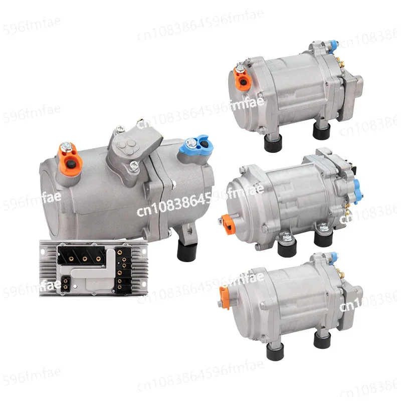 A/C 12V 24V 48V Electric Compressor Set for Auto AC Air Conditioning Car Truck Bus Boat Tractor Shop Automobile Aircon