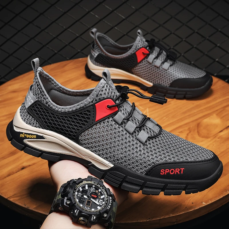 Xiaomi Men Shoes Breathable Mesh Outdoor Casual Sneakers Men New Black Rubber Flat Outdoor Footwear Sneakers Size 38-46