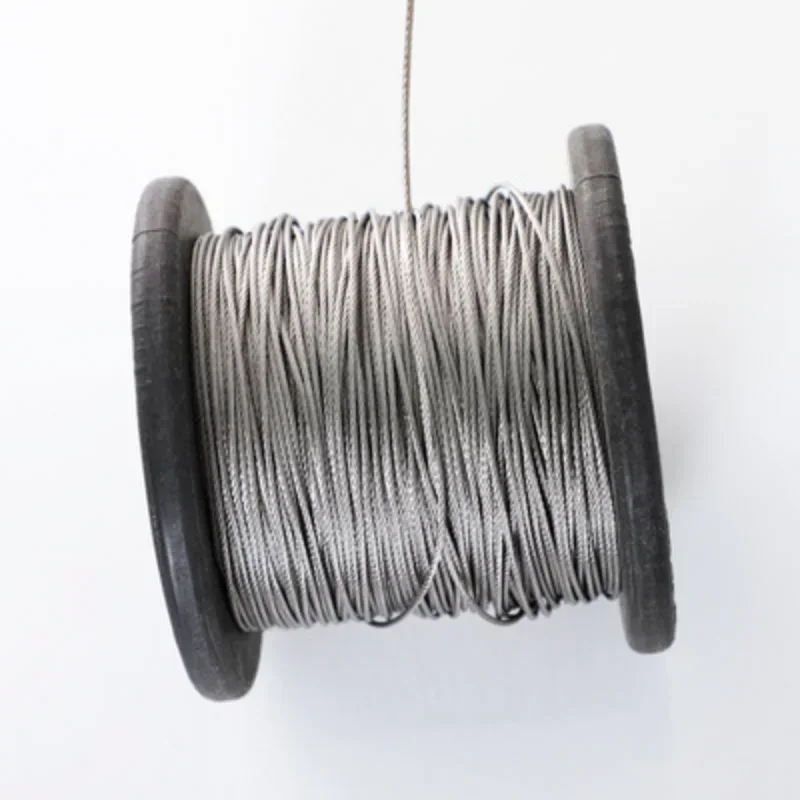 50 meters 0.5-3mm PVC Coated Flexible steel wire Rope Soft Cable Transparent Stainless Steel Clothesline