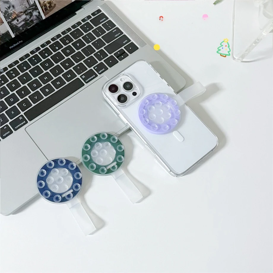

Magnetic Phone Holder Silicone Transparent Suction Cup Magnetic Phone Holder-High Quality Silicone Handle Strong Suction Cups