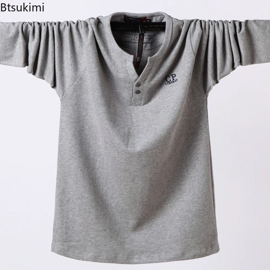 Autumn New Men's Clothing Comfortable Cotton Long Sleeve T-shirts Men Outdoor Casual Sports Tees Oversized Simple Men Basic Tops
