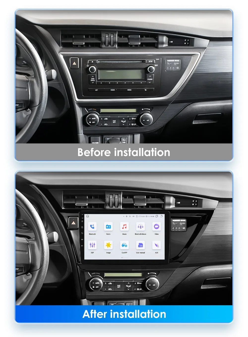 Car Radio Android Multimedia for Toyota Corolla Auris 2013-2016 Android Auto CarPlay Stereo 7862 Intelligent Screen Audio Player