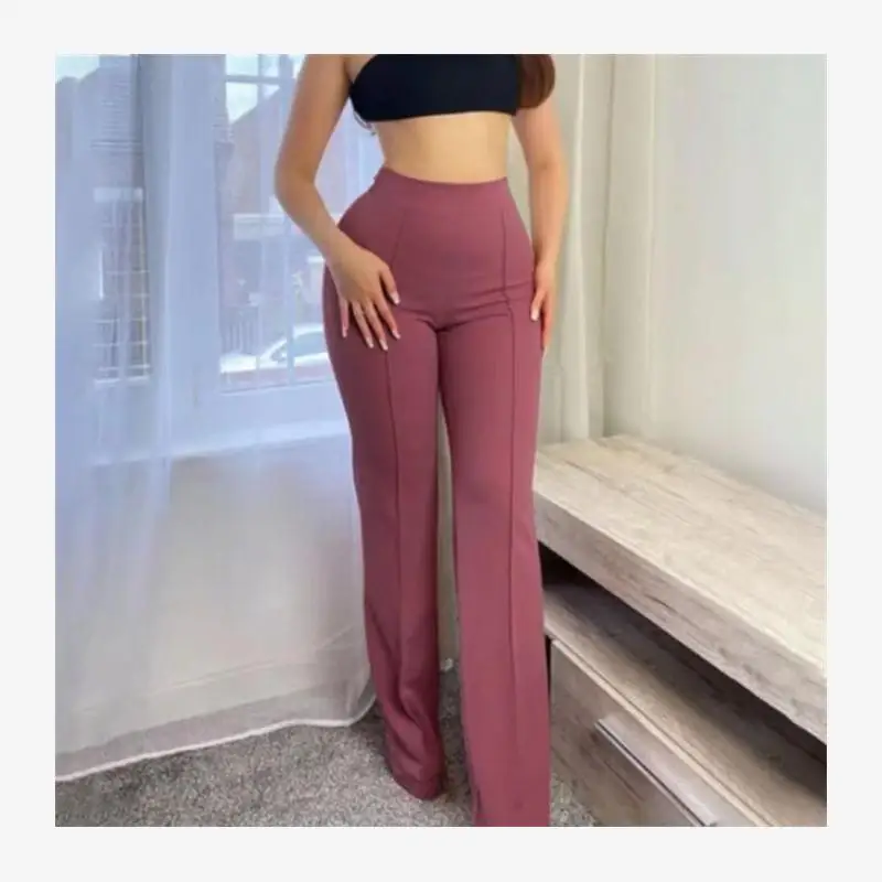 Faion Slim Fit Uitlopende Broek Lange Casual Broek Dames Street Sle Hoge Taille Lange Legging Herfst Winter Faion