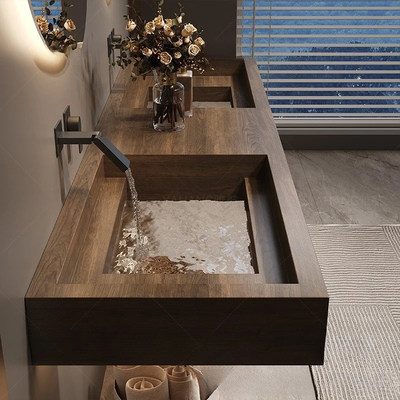 

Slate transparent glass bottom washbasin Internet celebrity high-end bathroom washbasin Hotel washbasin