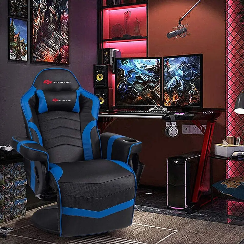 Massage Gaming Chair, Racing Style Gaming Recliner w/Adjustable Backrest and ootrest, Ergonomic High Back PU Leather Computer Oi