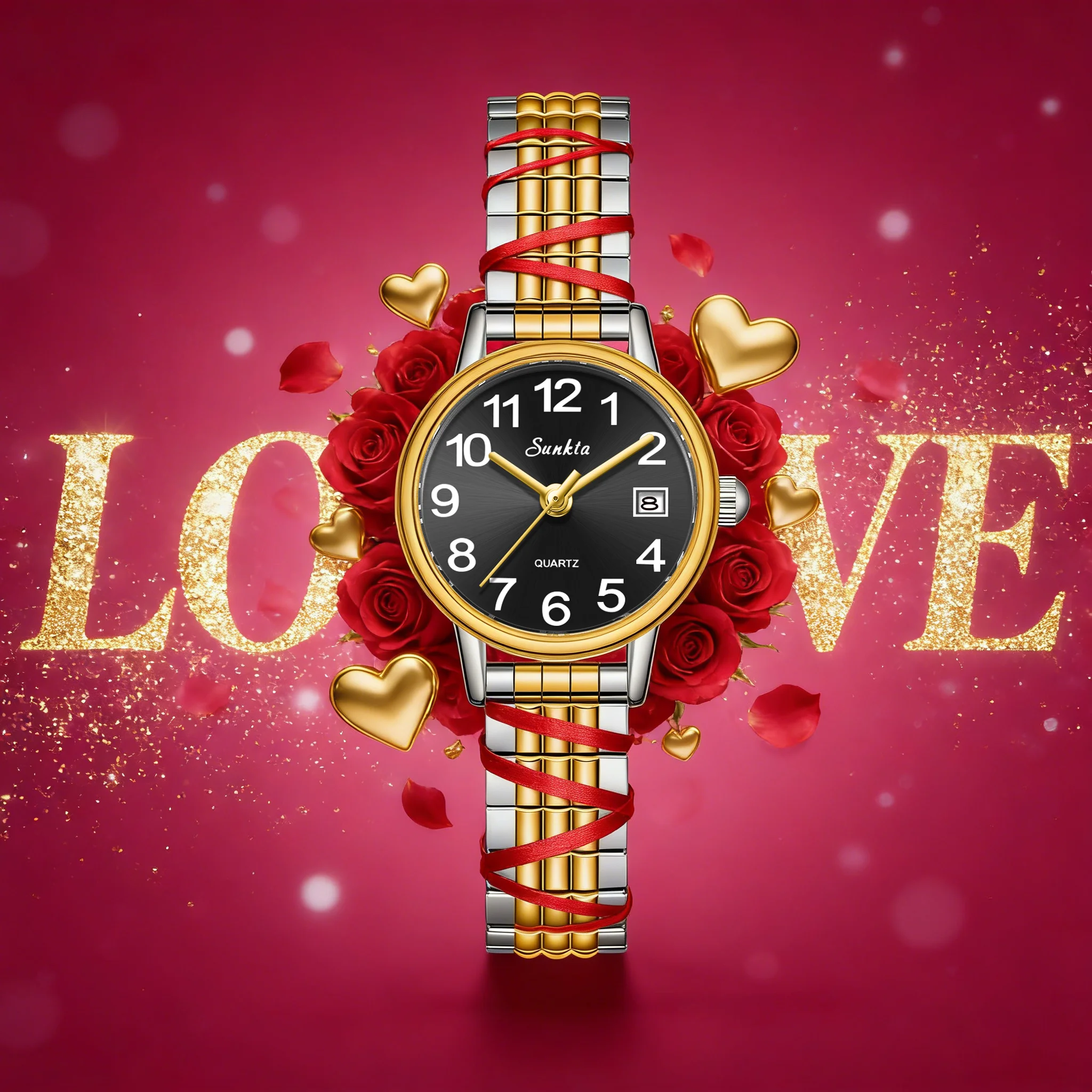 

SUNKTA Luxury Quartz Watch for Women Elegant Stainless Steel Watch Luminous Waterproof Auto Date Wristwatch Ladies Dress Watch