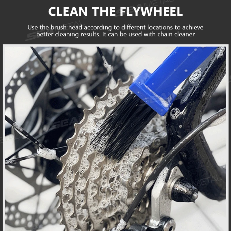 فرشاة تنظيف سلسلة الدراجات النارية من SEAMETAL، فرشاة سلسلة الدراجات الجبلية، فرشاة دولاب الموازنة، سلاسل التنظيف، إزالة الصدأ