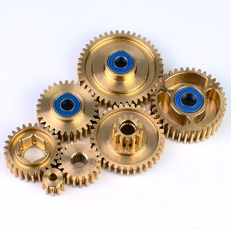 RC Truck Metal Brass Gearbox Gear Set for 1/14 Tamiya SCANIA 770S R620 VOLVO 3363 1851 MAN Car