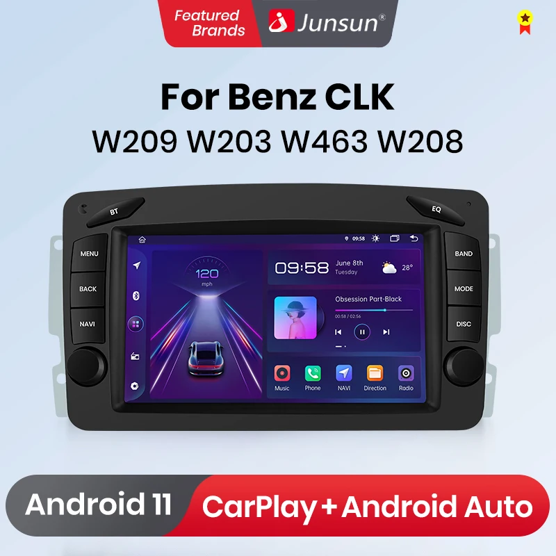 Junsun Wireless CarPlay Android Auto Car Intelligent Systems for Mercedes Benz CLK W209 W203 W463 W208 W210 GPS Autoradio