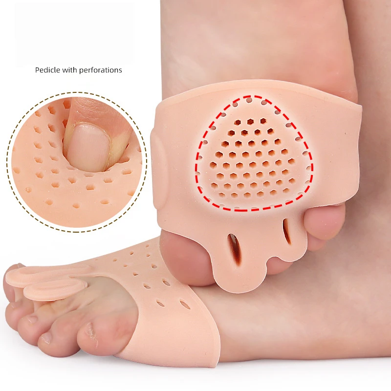 4pieces=2pairs Feet Care Big Foot Bone Orthopedic Insole Massage Gel Silicone Hallux Valgus Toe Splitter Forefoot Pad Cushion