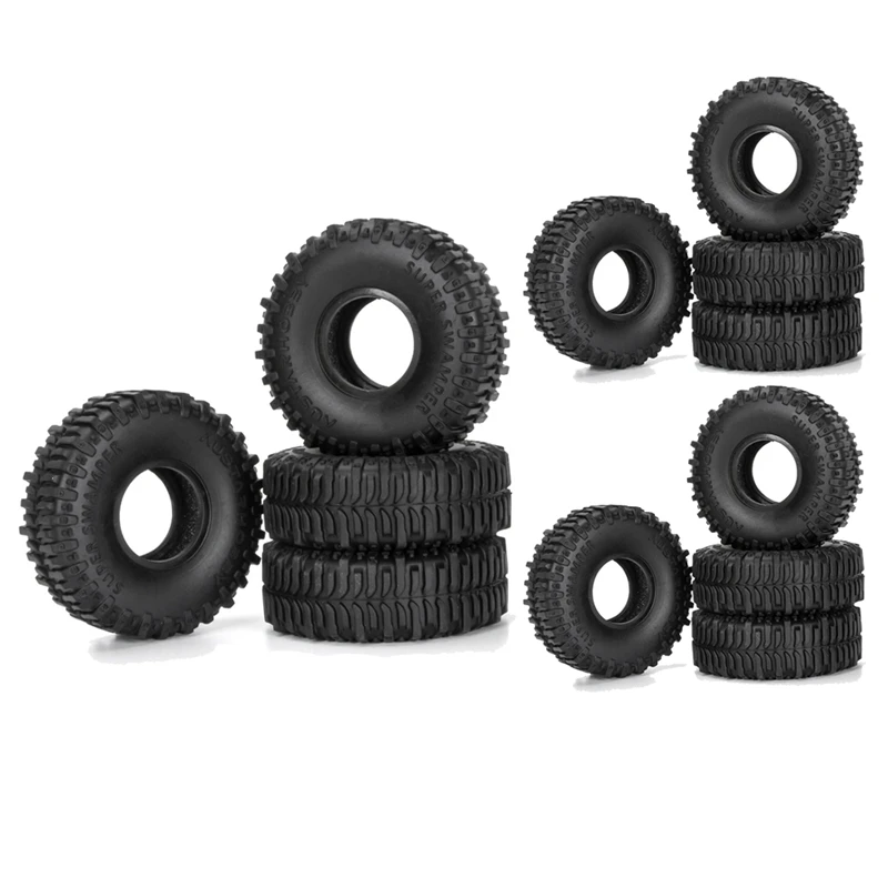 Pneus de Roue en Caoutchouc Souple de 1.0 Pouces, 55x23mm, Pièces de Rechange pour Véhicule 1/24 RC Inoler Axial SCX24 TRX4M