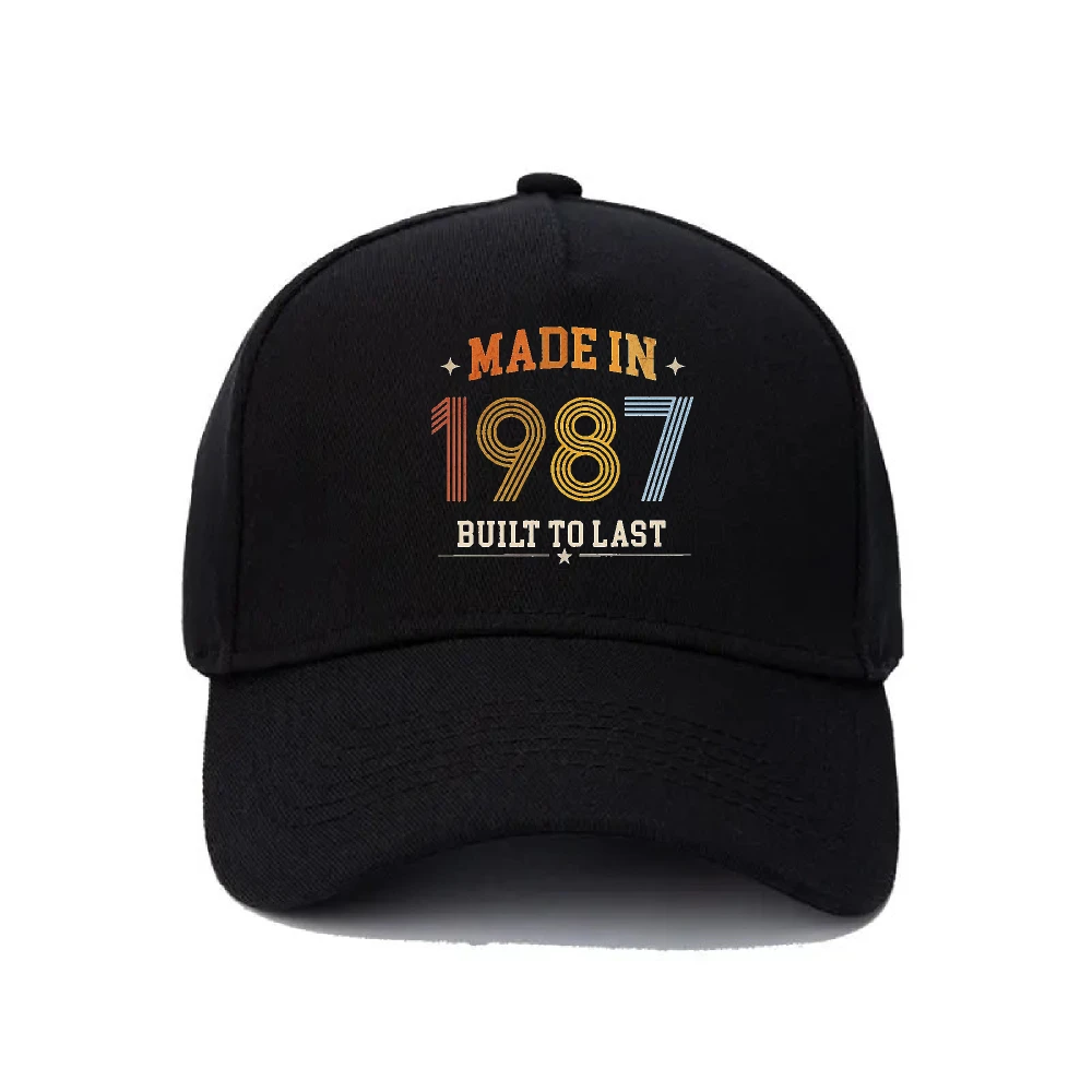 Made In 1987 Built To Last Baseball Cap Retro Distressed Print Dad Hat Adjustable Trucker Hat 1987 Birthday Gift