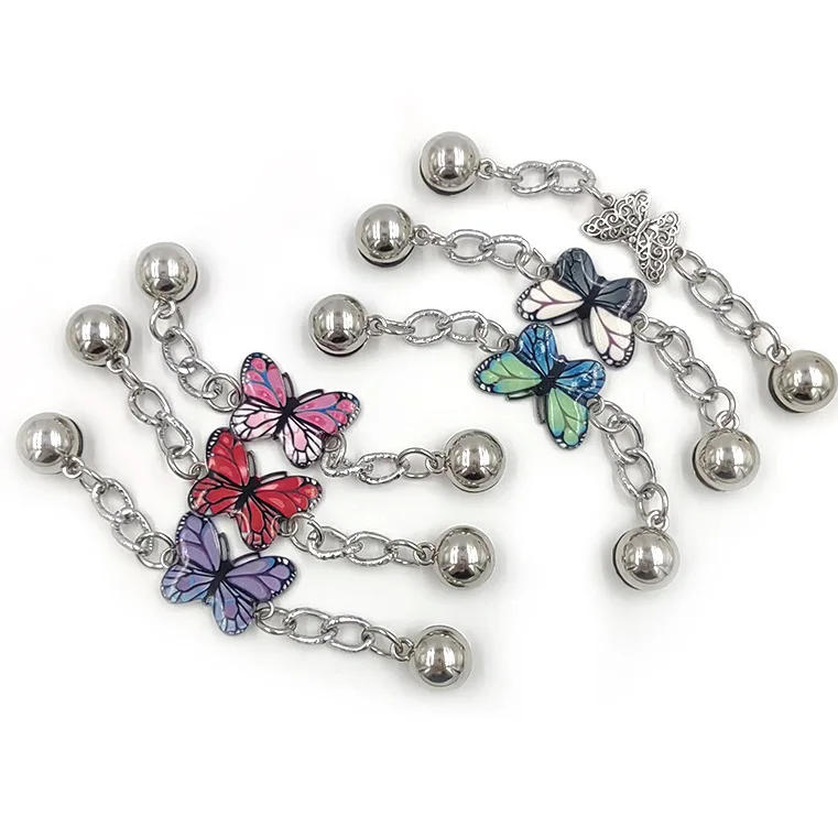 1ชิ้นรองเท้าโซ่รูปผีเสื้อที่มีสีสันสวยงามดอกไม้ประดับตกแต่งสำหรับผู้หญิงรองเท้าแตะแบบทำมือทำมือรองเท้าแตะสำหรับเด็กผู้หญิงหัวเข็มขัดสำหรับใส่รองเท้าเป็นของขวัญ