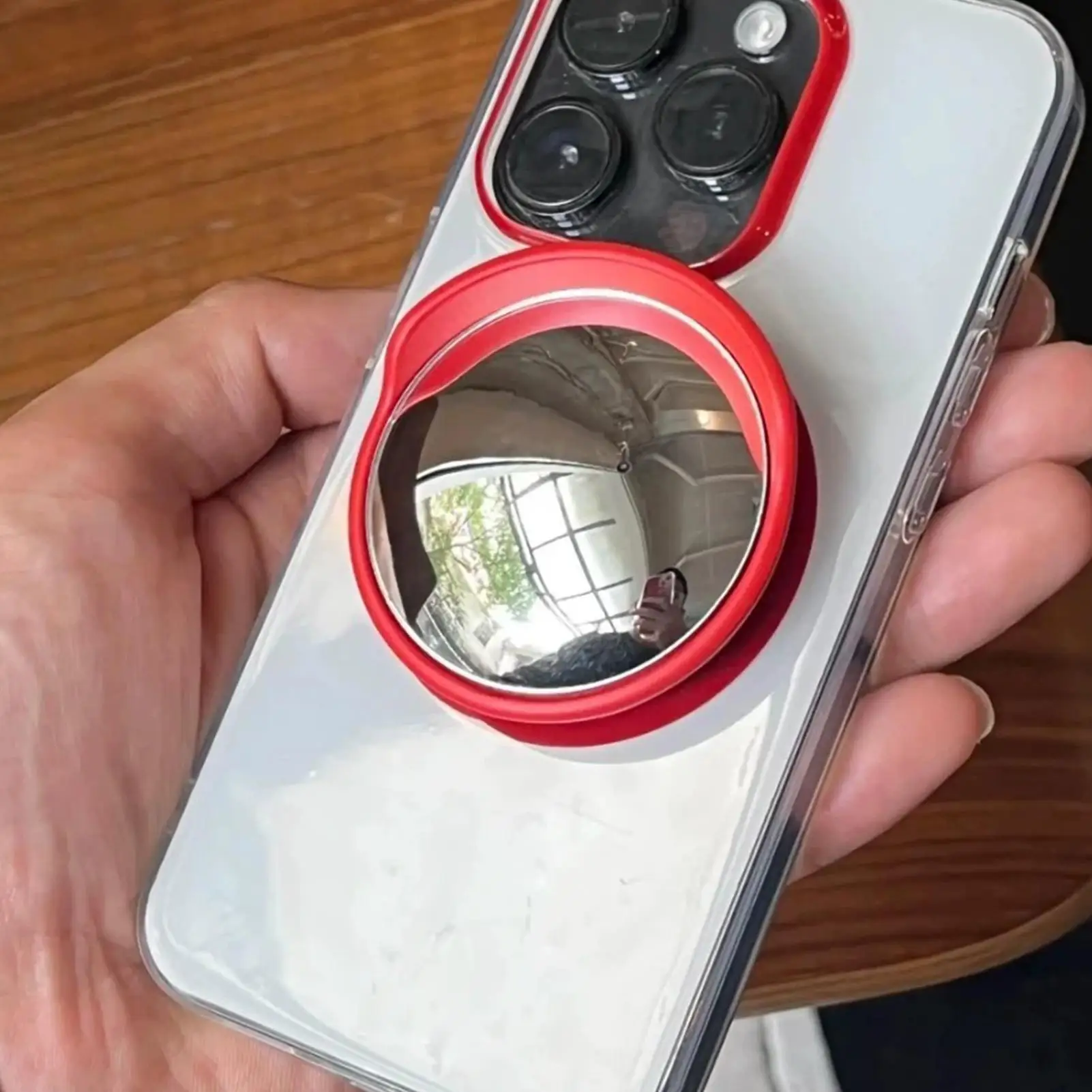 Espejo gran angular para teléfono, espejo gran angular convexo, soporte magnético para teléfono para Selfie, Vlogging, Streaming, viajes, salidas diarias