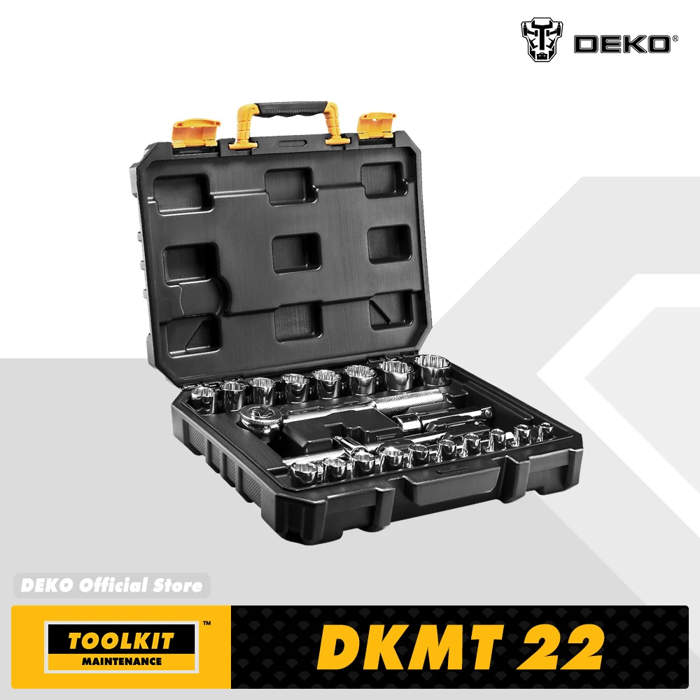 Deko-crv Material Profissional Car Repair Tool Grupo Catraca Automática Chave de Fenda Chave de Fenda Mecânica de Soquete Kit de Ferramentas Manuais 22 Pcs
