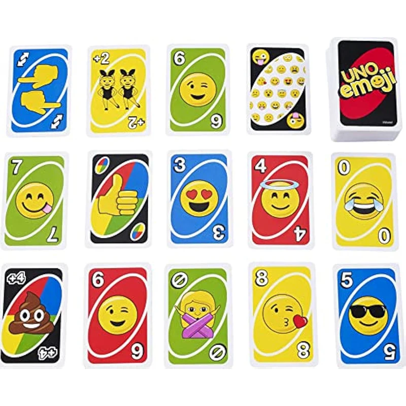 Mattel Games UNO Emoji Card Game for Kids Adults Fun Emojis for Family and Game Night Kids Toy Comes with Free Storage Bag