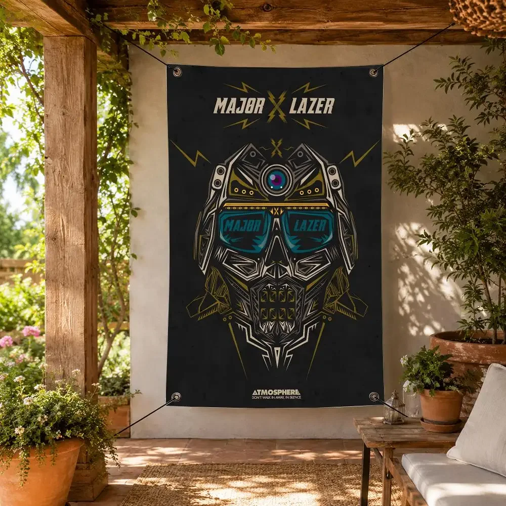 Band M-Major Lazer Flags Decorative Flag Banner for Indoor Outdoor Wall Garden Yard Porch Patio Home Party Decor