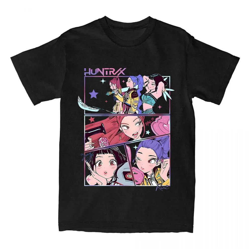

Kpop Demon Hunters Huntrix Girls Tshirt Short Sleeve Cotton Fashion Graphic T-shirt Casual Cotton Loose Women T Shirt Streetwear