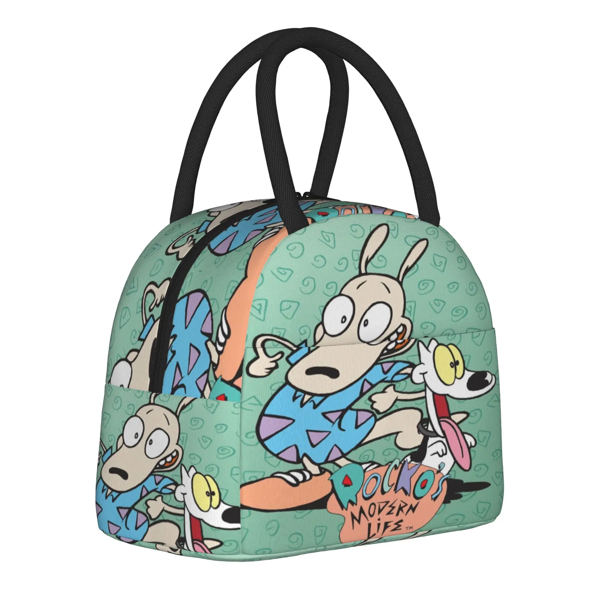  Duo Rucksack Ren & Stimpy  Product Insulated Lunch Bag For Picnic  Food Storage Bag Portable Cooler Thermal Lunch Boxes