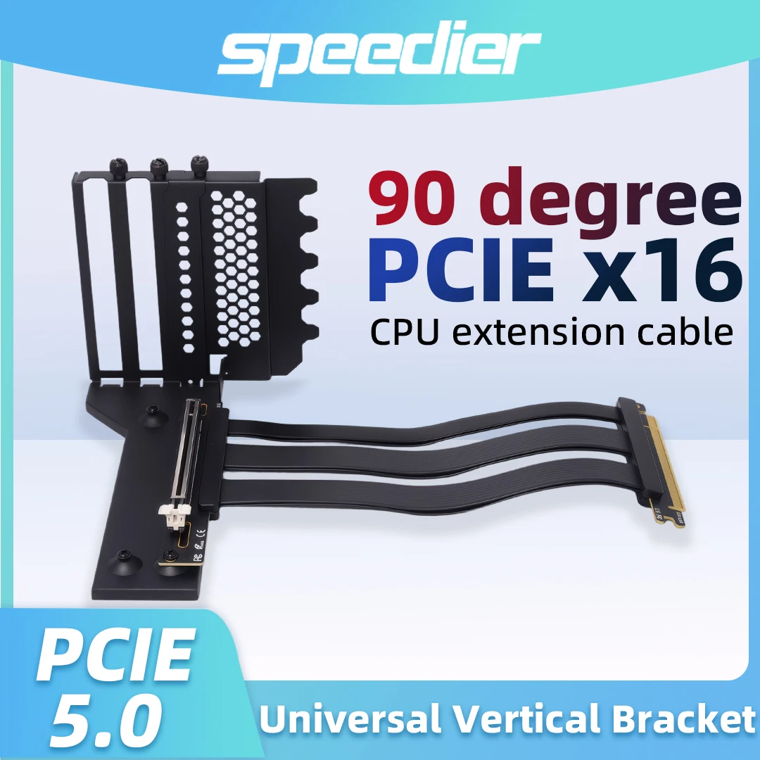 

Vertical GPU Mounting Bracket Graphics Card Holder Kit PCIE 5.0 / 4.0 / 3.0 X16 Anti-interference Riser Cable 90 Degree 3 Levels