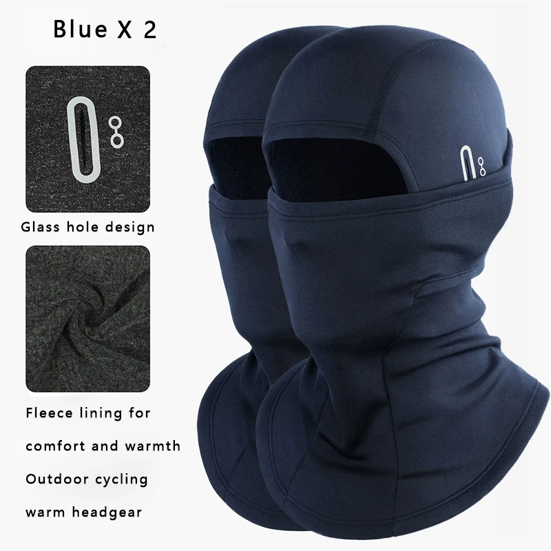 2 Stück Thermo-Fahrradmaske Sturmhaube Vollgesichts-Kopfbedeckung Ski Snowboard Fahrrad Motorrad Winddicht Warm MTB Bike Ausrüstung