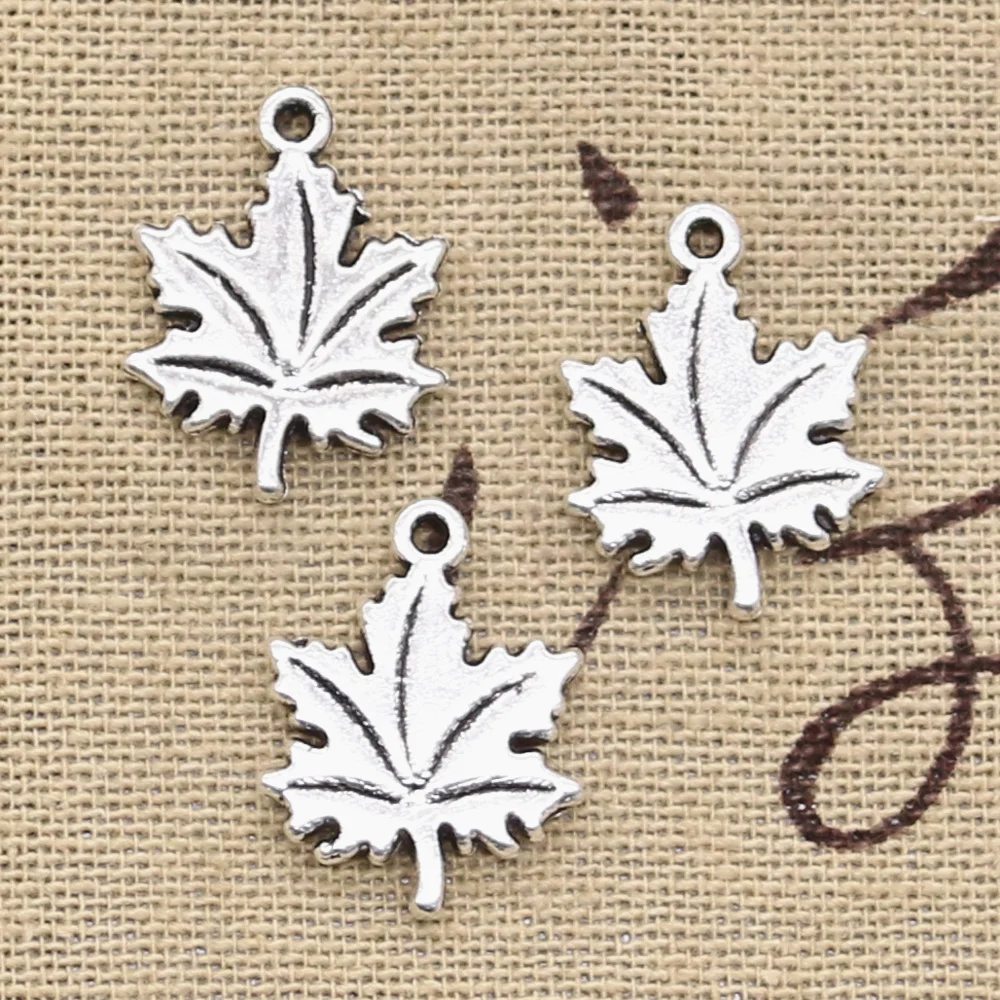 12pcs Charms Canada Maple Leaf  20x15mm Tibetan Silver Color Pendants DIY Antique Making Handmade DIY Findings Crafts Jewelry