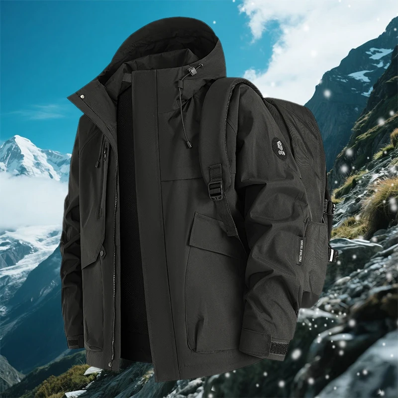 2026 Men's Hooded Windbreaker New Outdoor Single-Layer Jacket Windproof Breathable Couple's Hiking Wear Men Casual Jackets