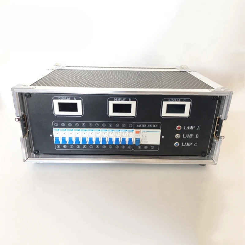 12 channel stage audio box 4U Socopex power distro rack